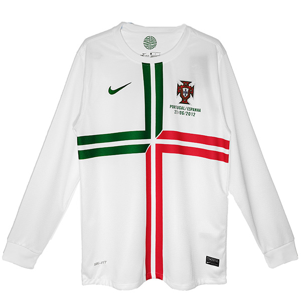 Portugal away long sleeve jersey retro soccer uniform men's second football kit sports tops shirt 2012-2013